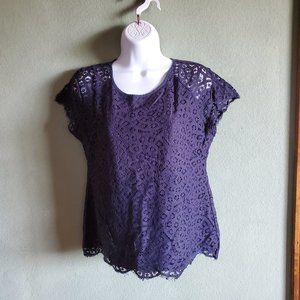 Plum Lace Sleeveless Top